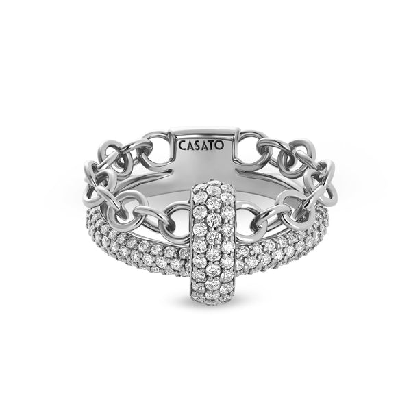 Back to Love ring with diamond pavé