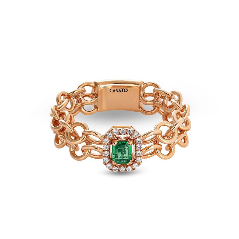 Back to Love ring with emerald and diamonds