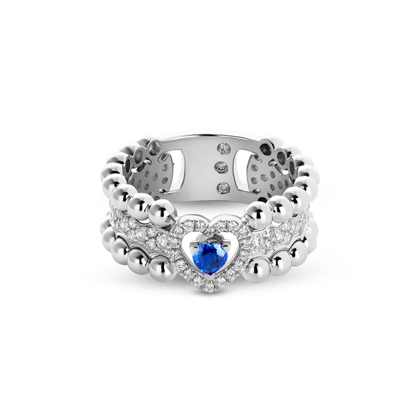 Boutique Icon ring with sapphire and pavé diamonds