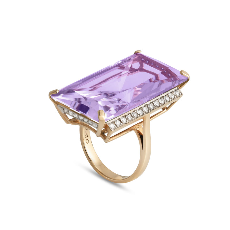 Aqua ring with amethyst