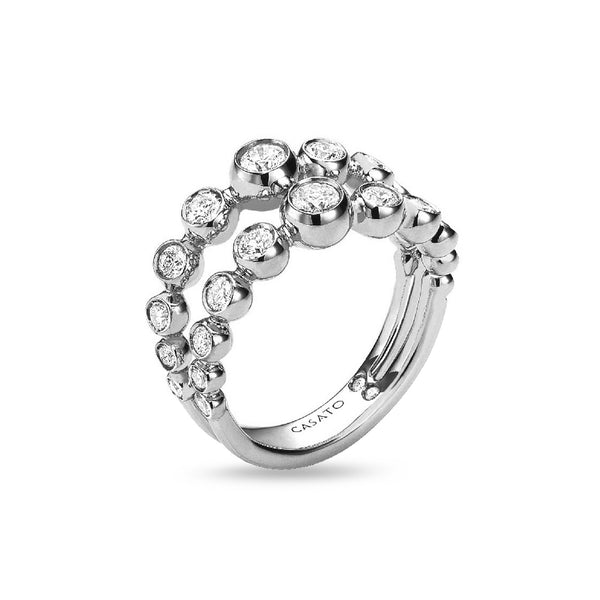 Boutique Icon ring with two rows of diamonds