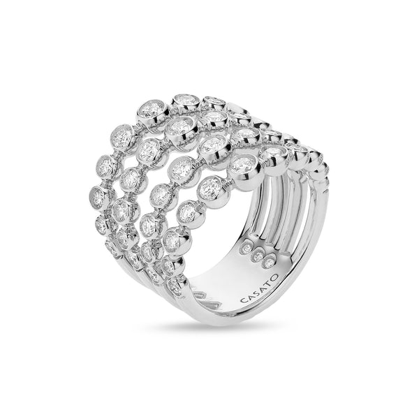 Boutique Icon ring with four rows of diamonds