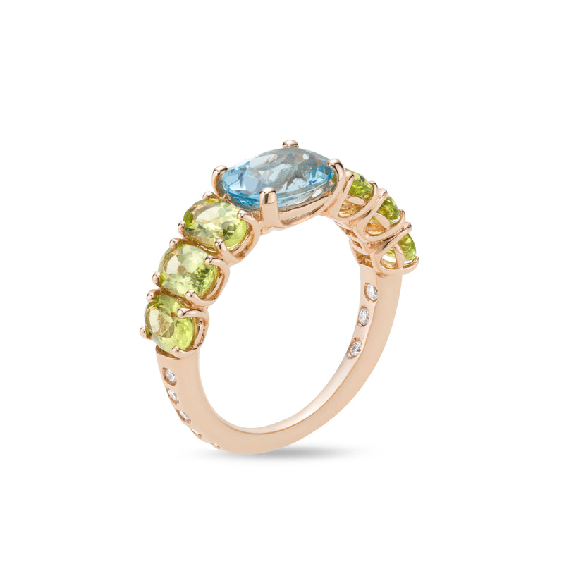 Back to Origin ring with topaz and peridot