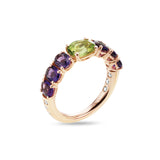 Back to Origin ring with peridot and amethyst