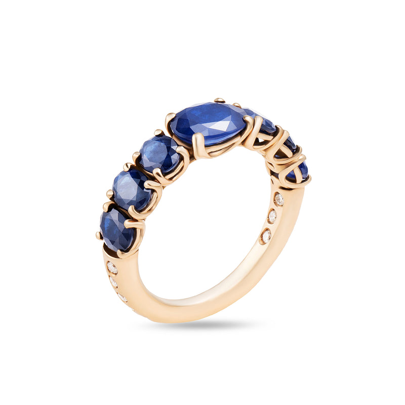 Anello Back to Origin con zaffiri blu