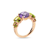 Back to Origin ring with amethyst and lemon quarz