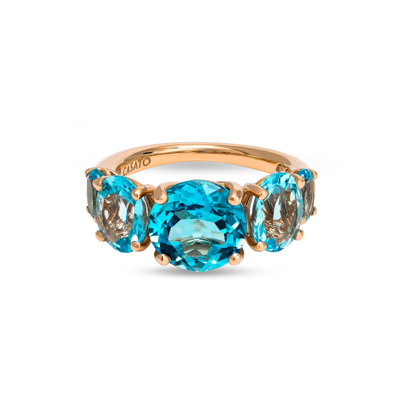 Anello Back to Origin con topazio azzurro