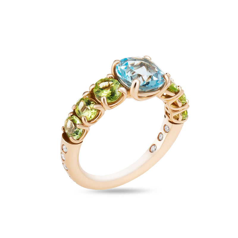 Back to Origin ring with topaz and peridot