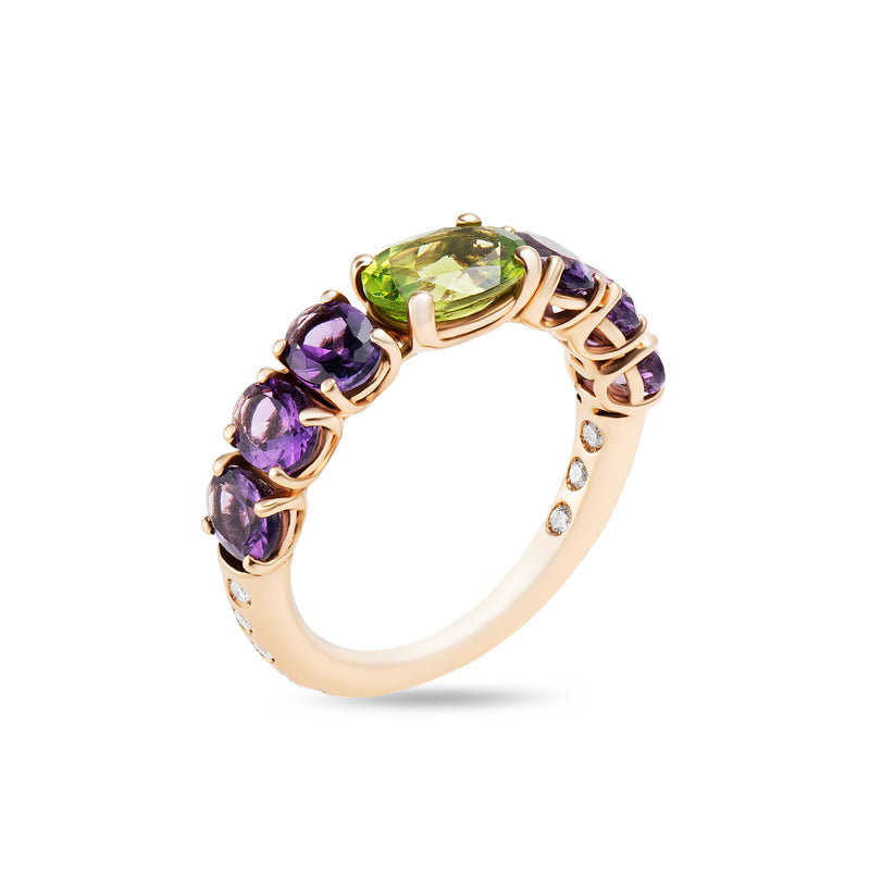 Back to Origin ring with peridot and amethyst