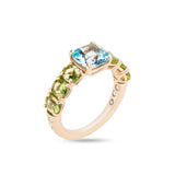 Back to Origin ring with topaz and peridot