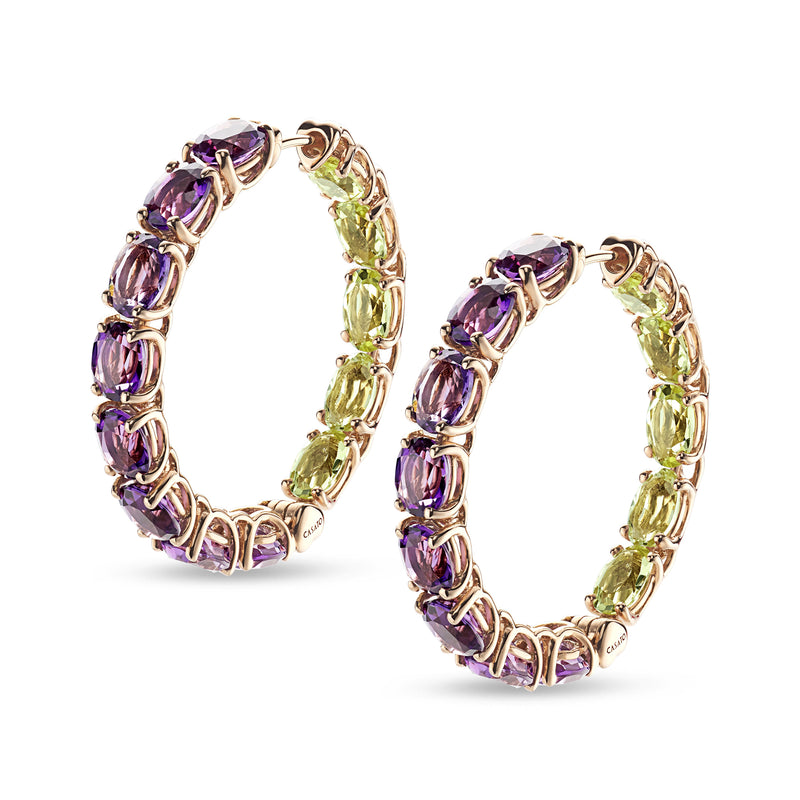 Back to Origin earrings with amethyst and quarz