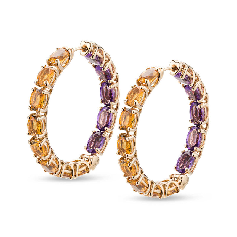 Orecchini Back to Origin con quarzo citrino e ametista
