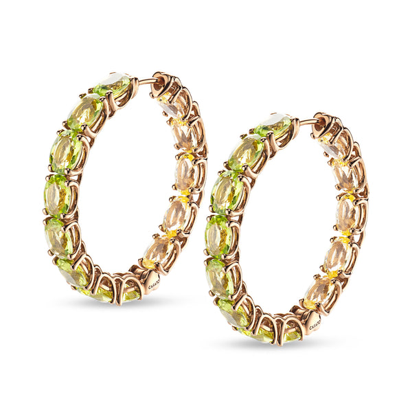 Back to Origin earrings with peridot and quarz