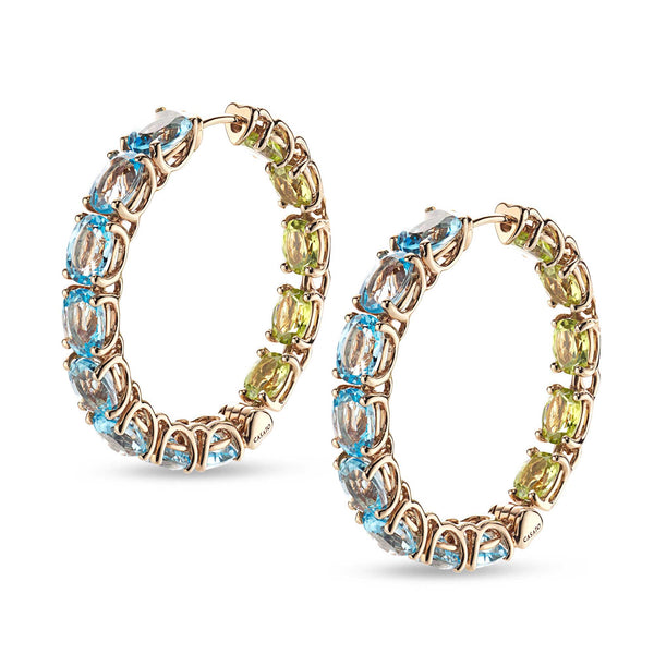 Orecchini Back to Origin con topazio azzurro e peridoto