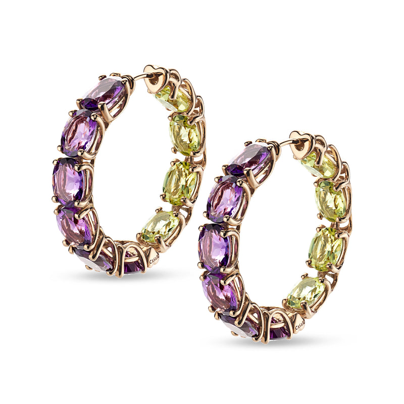 Back to Origin earrings with amethyst and quarz