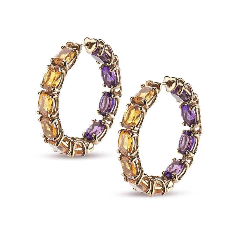 Back to Origin earrings with citrine and amethyst