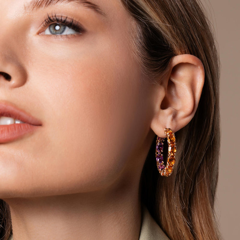 Back to Origin earrings with citrine and amethyst