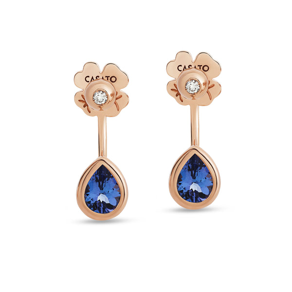 Boutique Paris earrings with pear shaped tanzanite