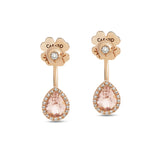 Boutique Paris earrings with diamonds and pear shaped morganite