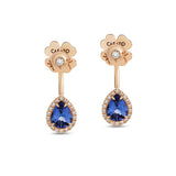 Boutique Paris earrings with diamonds and pear shaped tanzanite