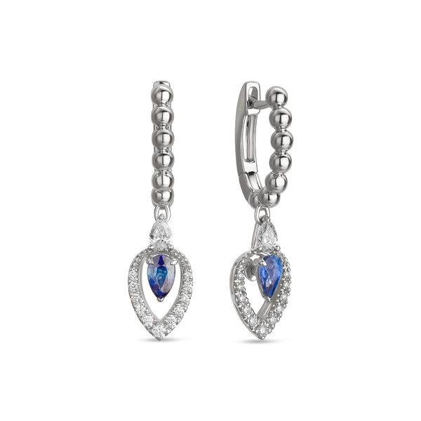 Boutique Icon earrings with drop-shaped sapphires and diamonds