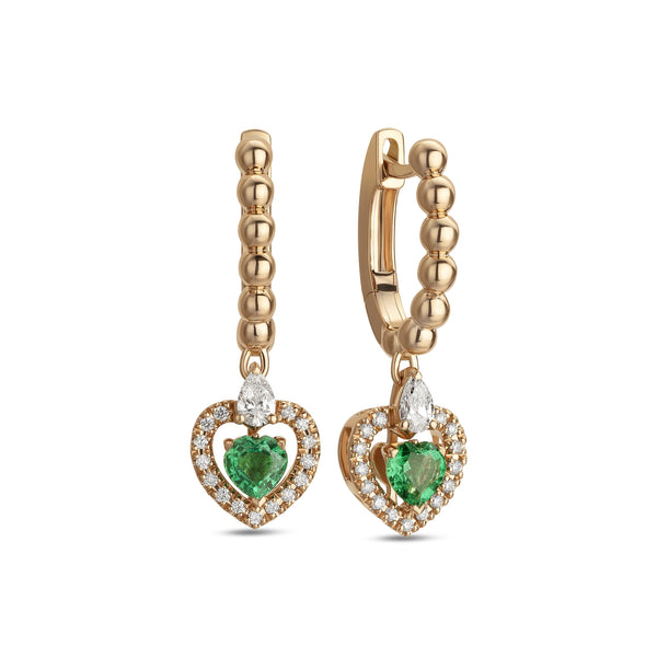 Boutique Icon earrings with emeralds and diamonds