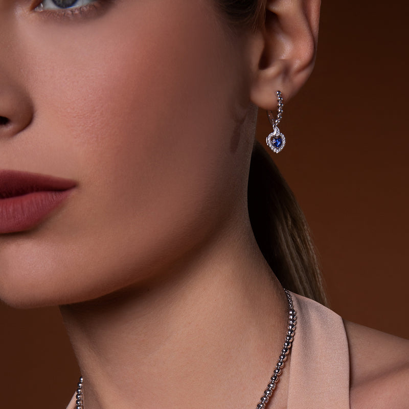 Boutique Icon earrings with blue sapphires and diamonds