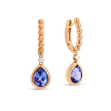 Boutique Paris earrings with pear shaped tanzanite