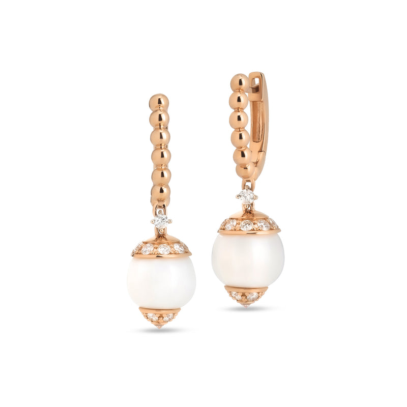 Boutique Portofino earrings with white opal and diamonds