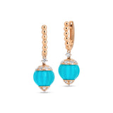 Boutique Portofino earrings with turquoise and diamonds