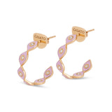 Mikou earrings with pink enamel and diamonds