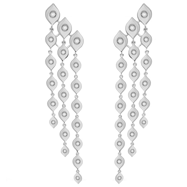 Mikou earrings with three rows of diamonds