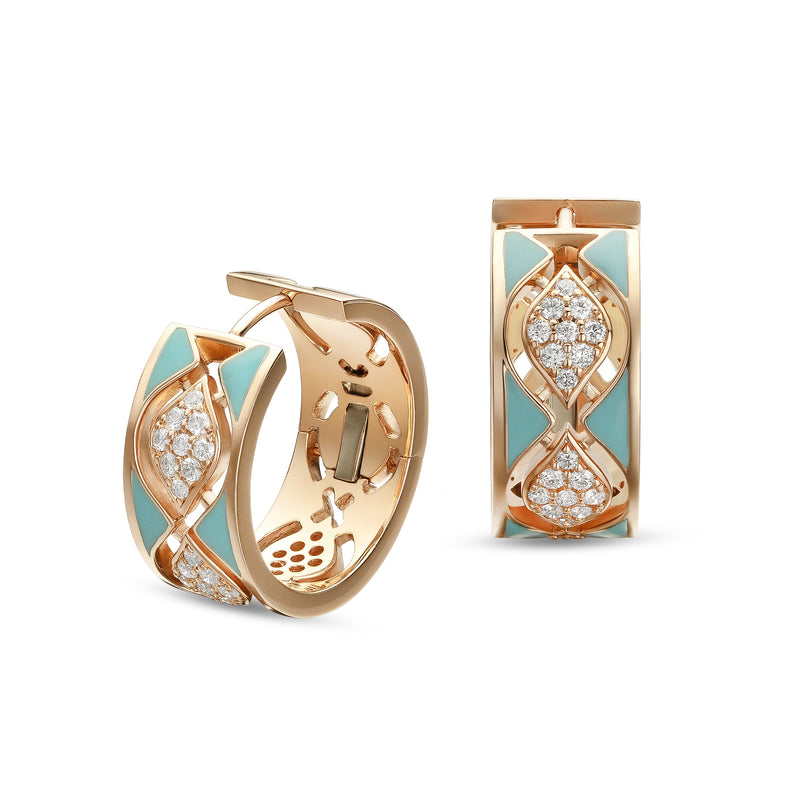 Mikou earrings with blue enamel and diamonds