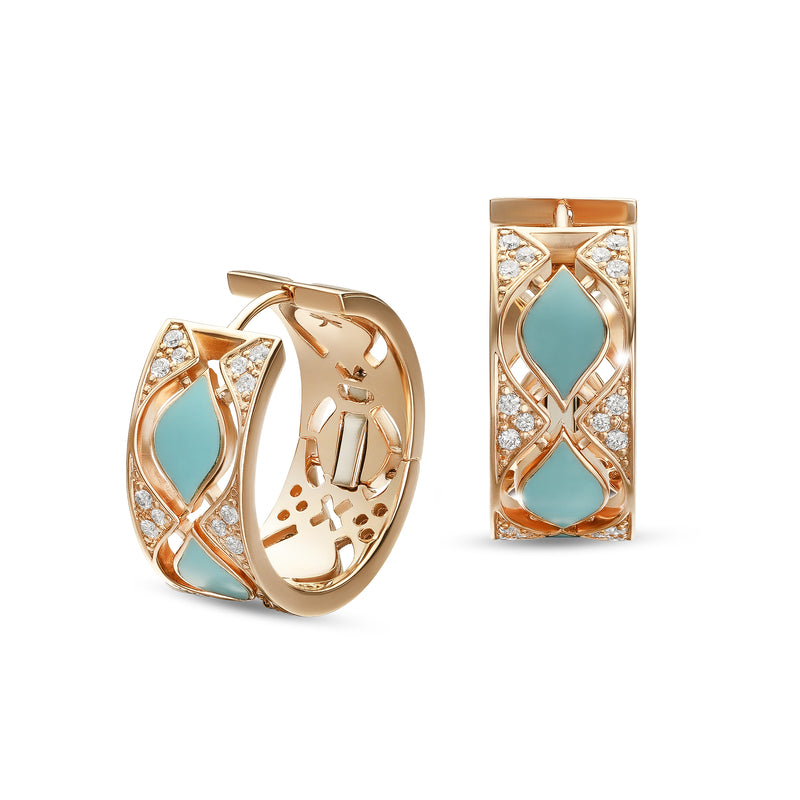 Mikou earrings with blue enamel and diamonds