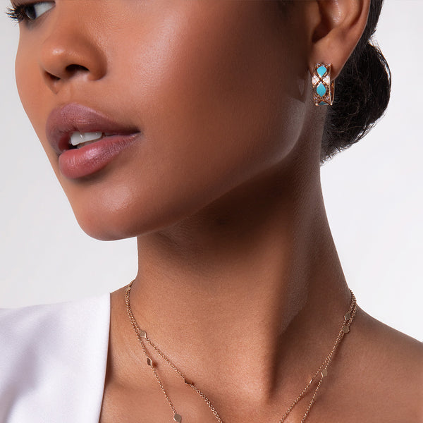 Mikou earrings with blue enamel and diamonds