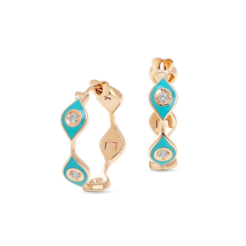 Mikou earrings with blue enamel and diamonds