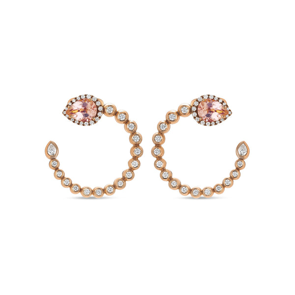 Orecchini Boutique Paris con morganite a goccia e diamanti