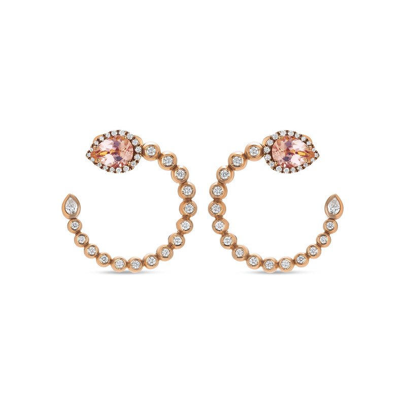 Orecchini Boutique Paris con morganite a goccia e diamanti