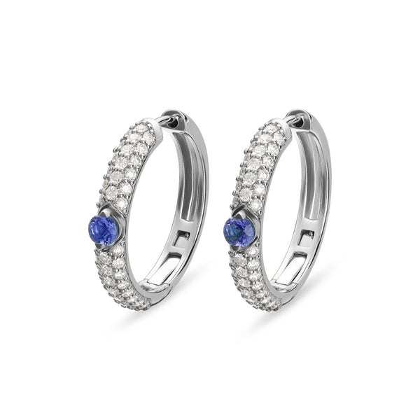 Maureen Medine earrings with sapphires and diamonds