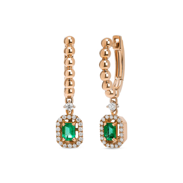 Boutique Icon earrings with emeralds and diamonds