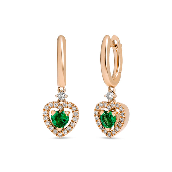 Madame earrings with emeralds and diamonds