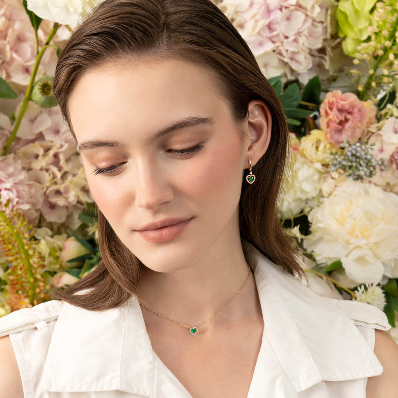 Madame earrings with emeralds and diamonds