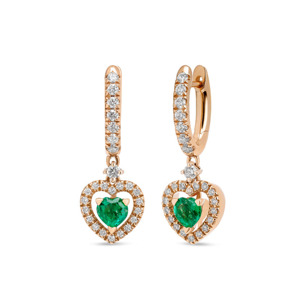 Madame earrings with emeralds and diamonds