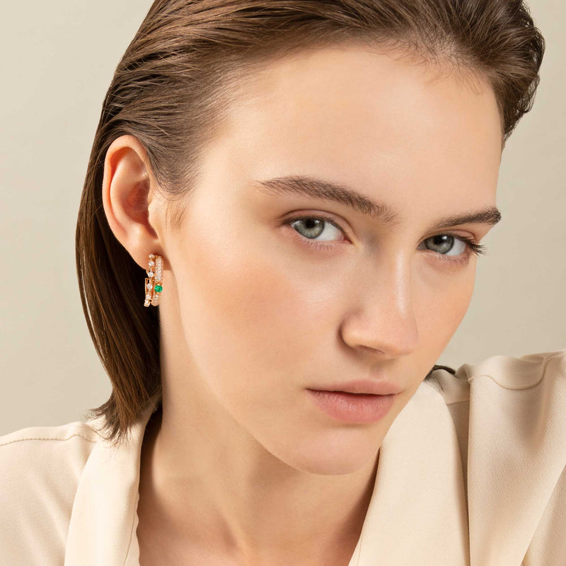 Orecchini Maureen Medine con smeraldi e diamanti