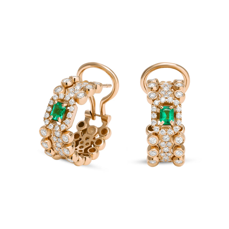 Boutique Icon earrings with emeralds and diamonds