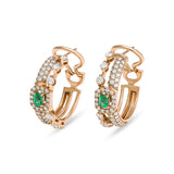 Maureen Medine earrings with emeralds and diamonds