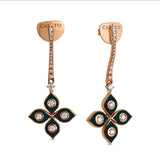 Mikou earrings with black enamel and diamonds