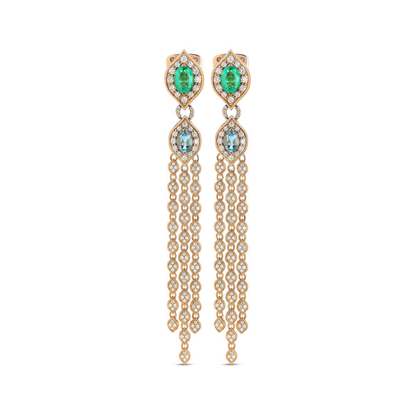Mikou Vienna earrings with aquamarine and emerald