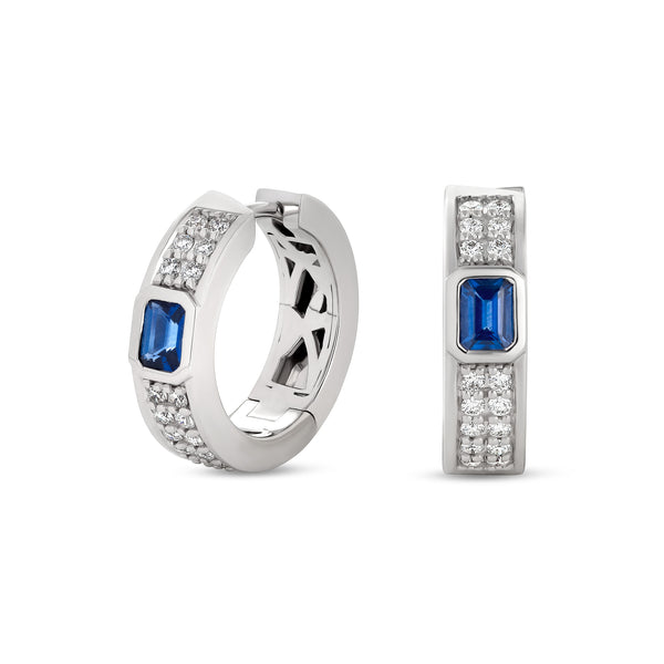 Orecchini Madame con zaffiro blu e diamanti