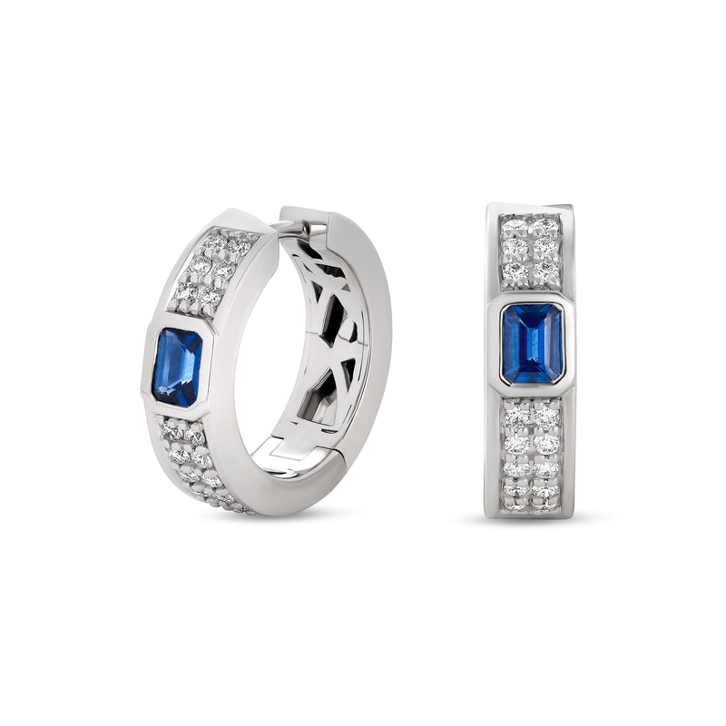 Orecchini Madame con zaffiro blu e diamanti